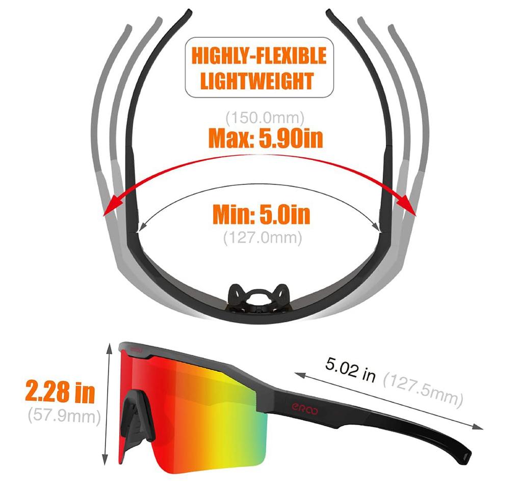 Polarized Small Sports Sunglasses for Young People and Beach and Fishing [ER00] Women, Cycling, Running, MTB, Baseball, Skiing, Volleyball,