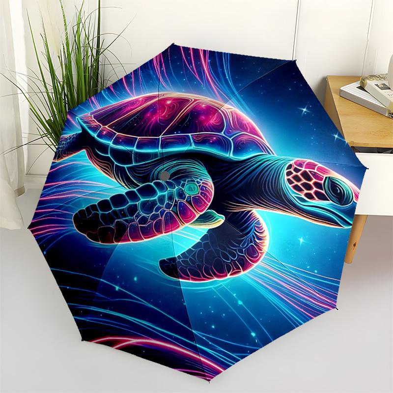 1PC Neon Turtle Automatic Open/close, All-Season Portable Folding Umbrella for Women & Men Yy250919161