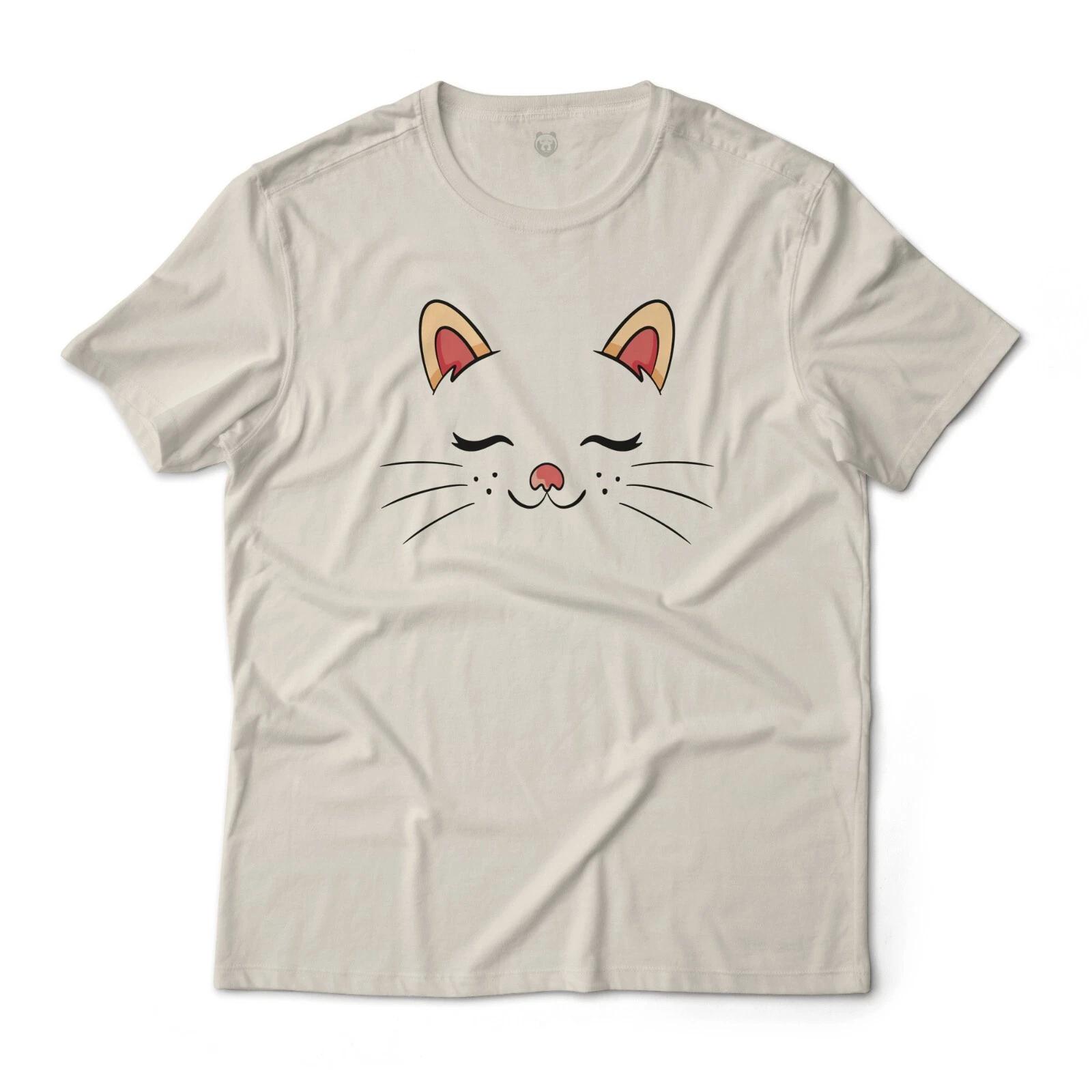 

Cute Sleeping Cat Face Graphic Art T-T-Shirt Fine Jersey Lightweight Cotton Unisex 4XL