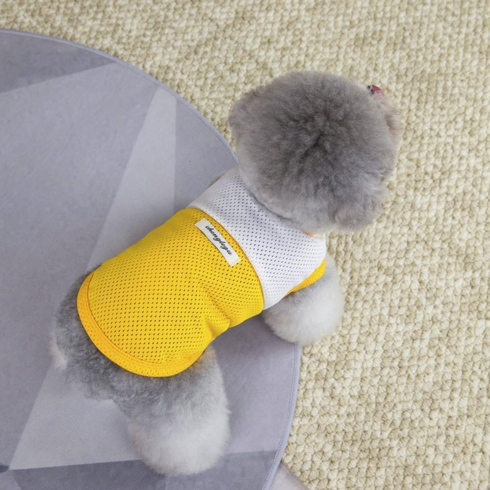 Lightweight Pet Mesh Vest Two-Tone Design Dog T-Shirt Fashion Summer Dog Clothing  Casual Outfit
