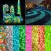 50Pcs Outdoor Luminous Stones Glow In Dark Garden Pebbles Fish Tank Decoration
