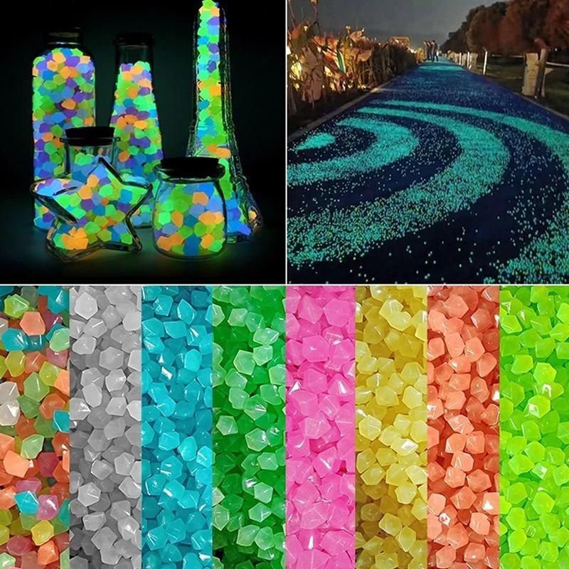 50Pcs Outdoor Leucht Steine Glow In Dark Garten Kiesel Aquarium Dekoration