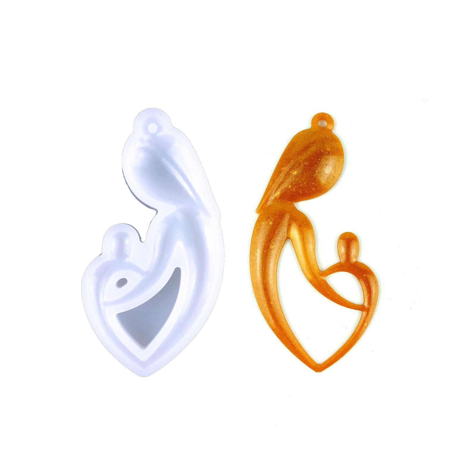 

Heart Shaped Epoxy Mold Hand in Hand Silicone Mold Epoxy Jewelry Pendant Molds Keychain Charm Mold for DIY Handmade 1 синій