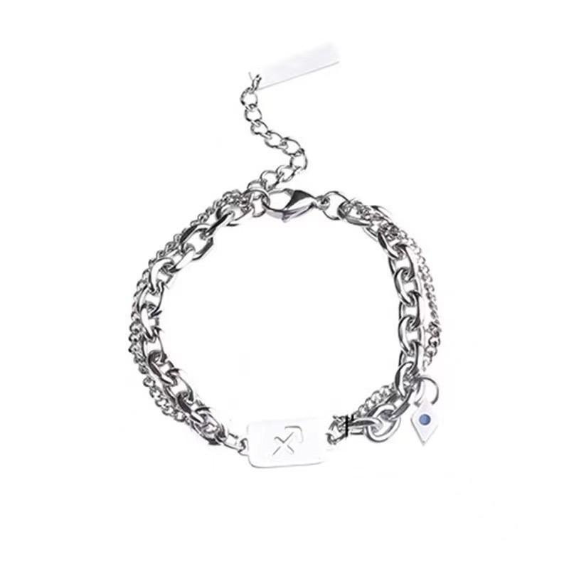 Fashionable Double Layer Titanium Steel Bracelet Minimalist Hipster Accessory Gifting For