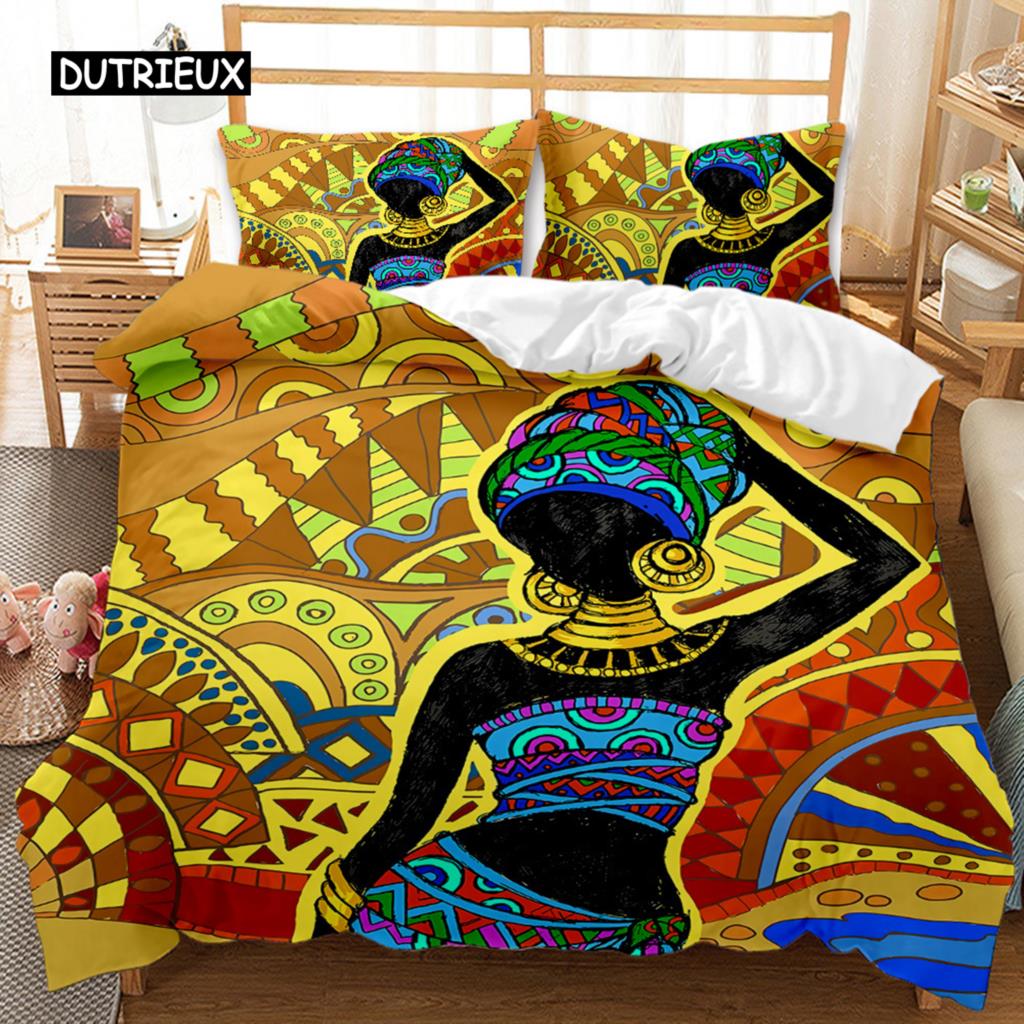 

Пододеяльник из микрофибры в африканском стиле, комплект постельного белья в этническом африканском стиле, пододеяльник в афроамериканском стиле, оранжевый, в стиле древней пустыни EU single(135x200cm)