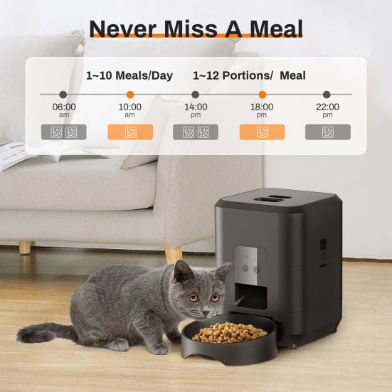 Automatic Pet Feeder 2L Smart Cat Food Dispenser Timed Automatic Feeder
