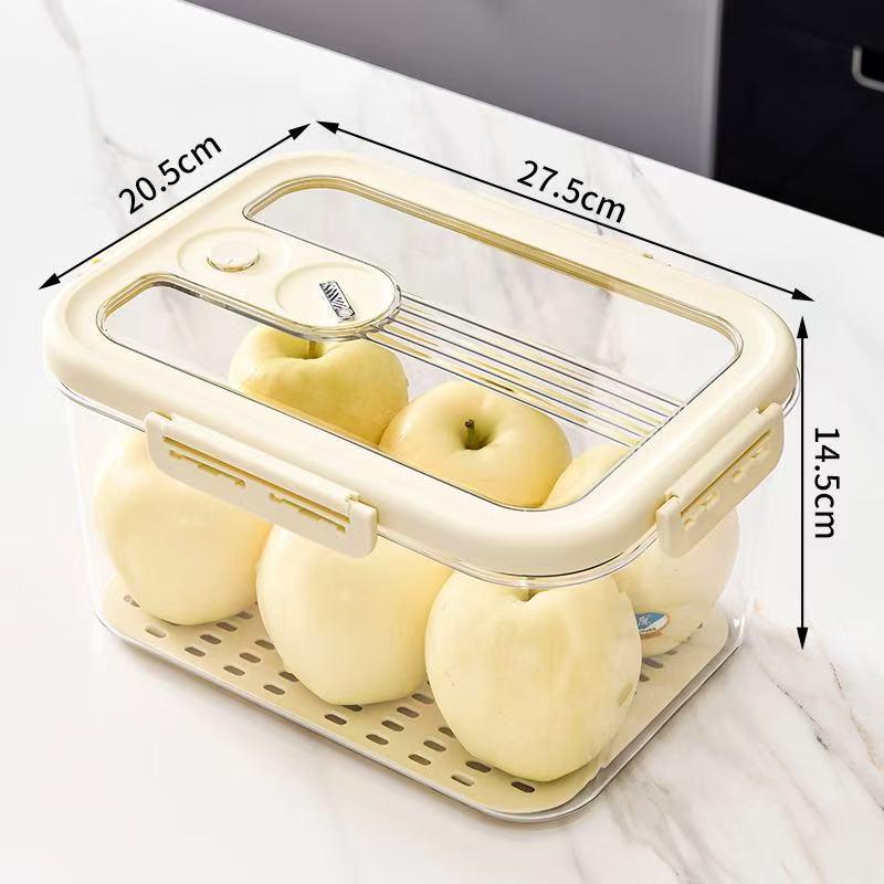 Airtight Transparent Food-Grade PET Refrigerator Organizer - Large Capacity
