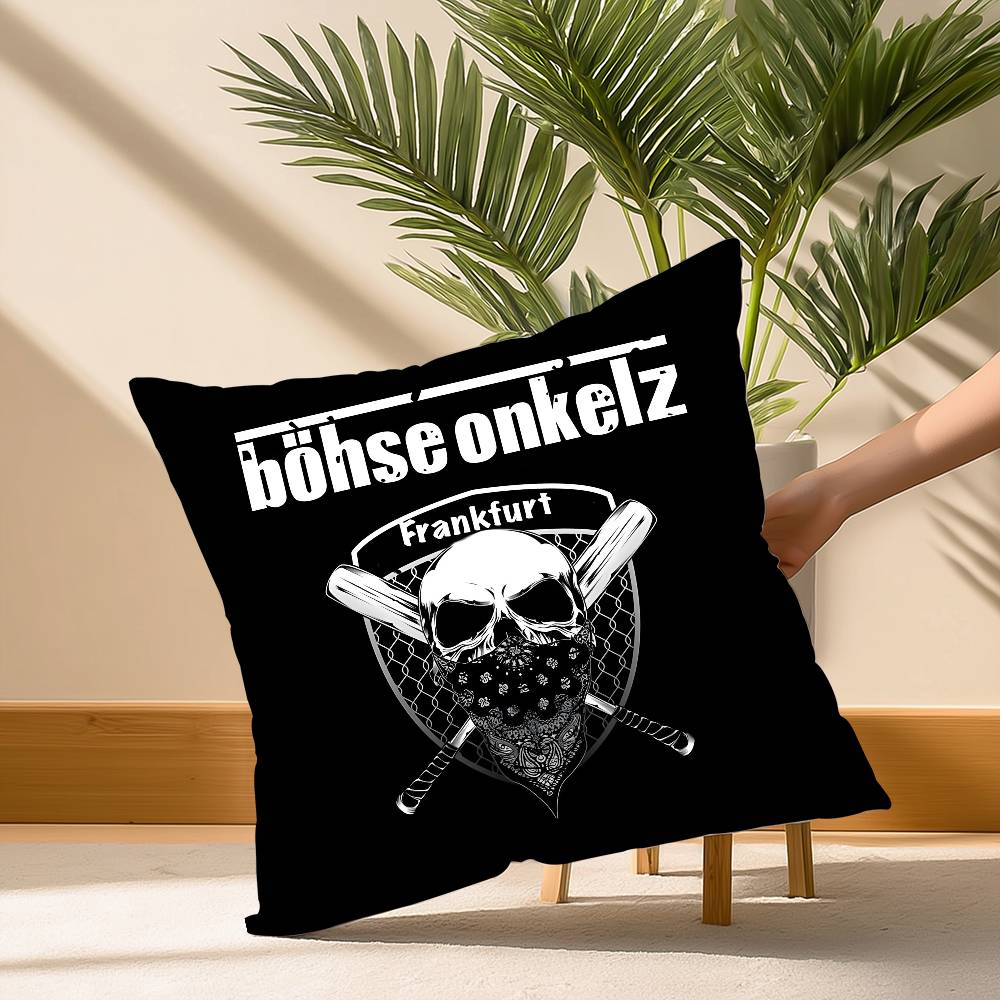 Hot B-Bohse O-OnkelzS Rock Pillow Case Soft Plush Fabric Double Sided Print Decorative Home Living Room Gift Cushion