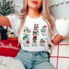 Retro Ghost Reading Books Christmas New Year Short Sleeved Printed 90s Fashion T-Shirt Christmas Cartoon Clothing O-Neck Top T-S