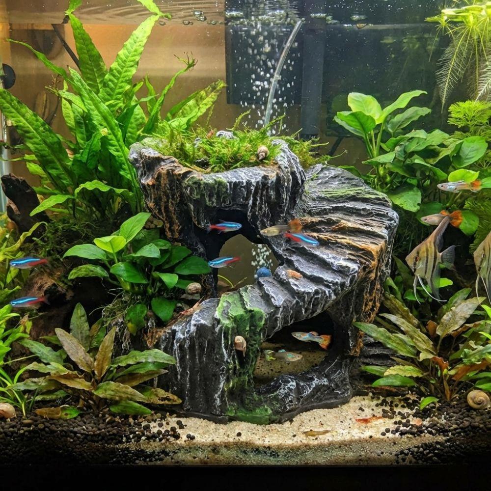 Non-Toxic Turtle Basking Platform Resin Reptile Hiding Cave Artificial Rock Cave  Reptile Habitats