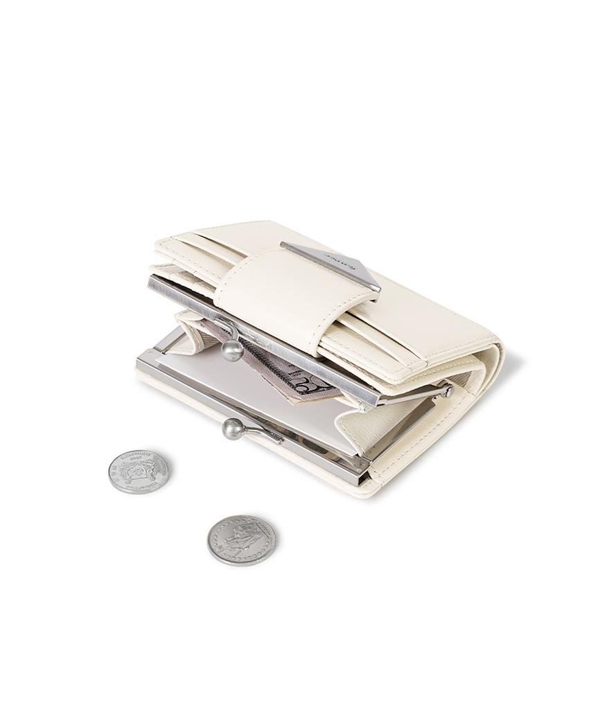 Fennec Crinkle Triangle Frame Bridge Wallet - Vanilla