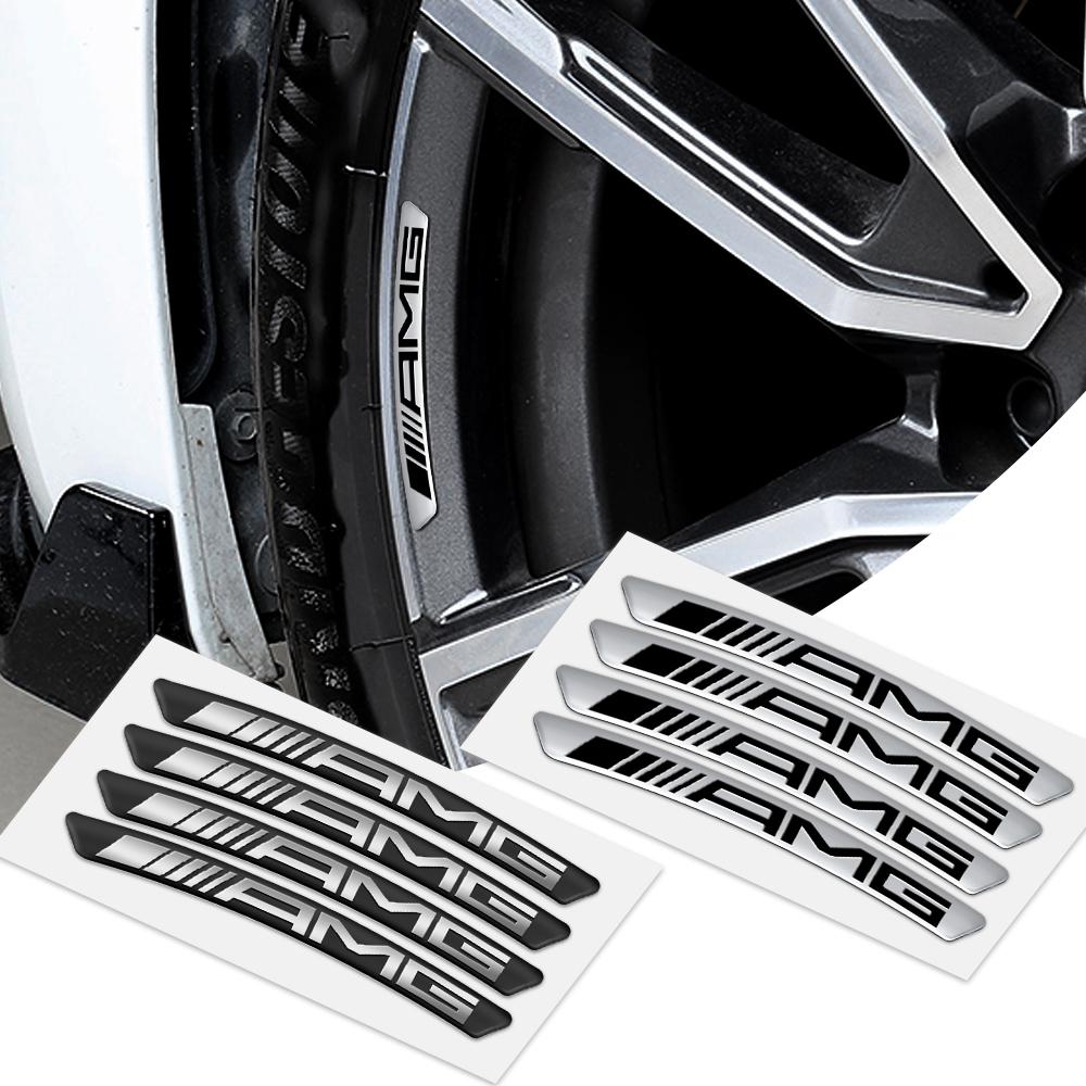 4PCS Aluminum Car Styling Wheel Hub Badge Tire Rim Stickers For Mercedes Benz AMG GLC X253 A200 260I W206 W447 W213 W220 S500 w1