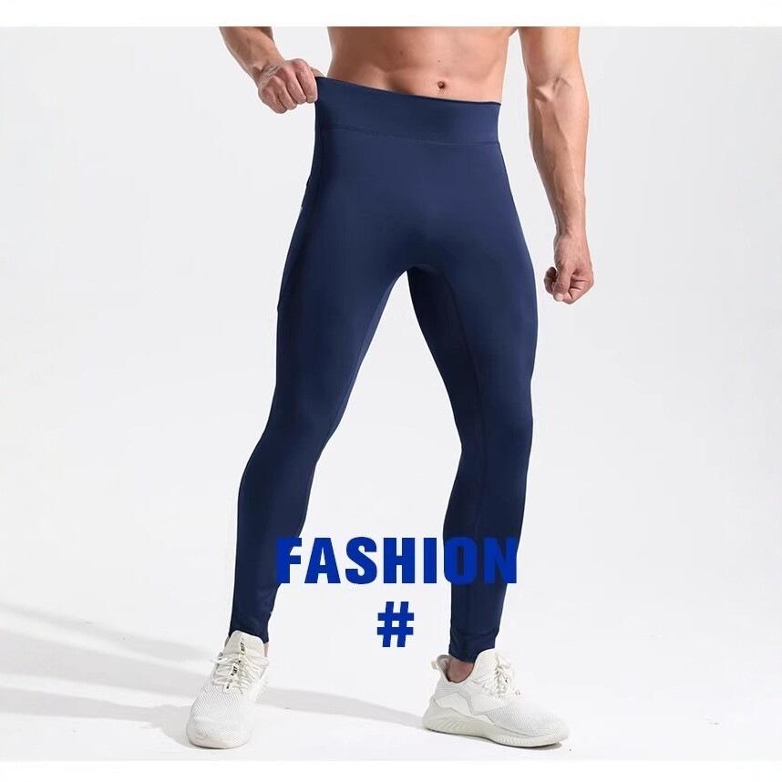 Men's High-Waisted Summer Yoga Compression Pants: Elastic Fitness and Sports Base Layer