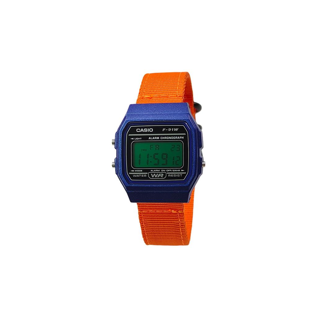 CASIO Custom Collection Quartz Movement Nylon Strap Watch Men's Watches Black Dial F-91WM-2A(Watch5--)
