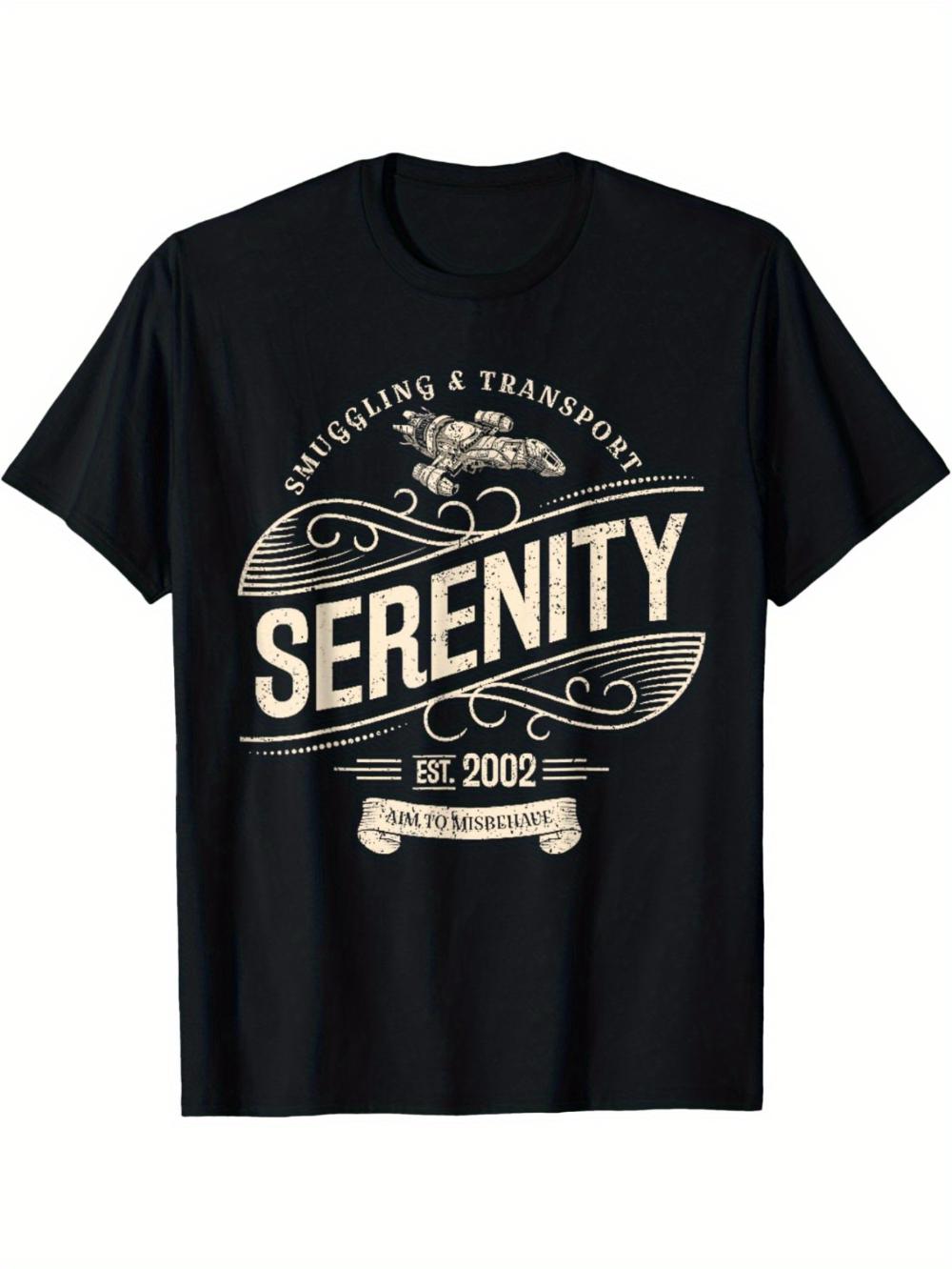 Men s Retro Quiet Smuggling Transport Theme T-shirt Firefly Fans and Science Fiction Enthusiasts Must Have, Classic Version S