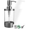 304 Stainless Steel Countertop Clear Acrylic Soap Dispenser, Satin Finish, 8.8 Oz.