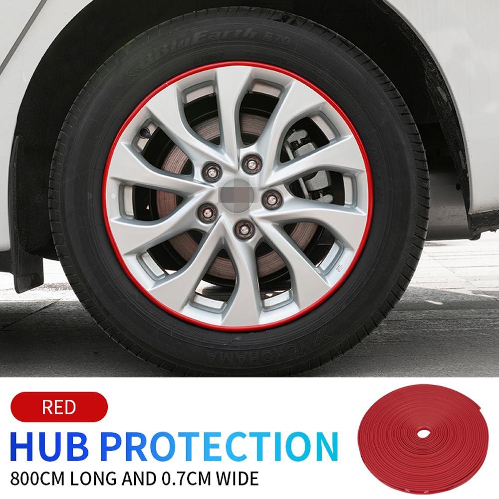 8M Tire Hub Protection Bumper Strip Car Vehicle Color Wheel Rims Protectors Car Wheel Decorative Strip Auto Care Covers