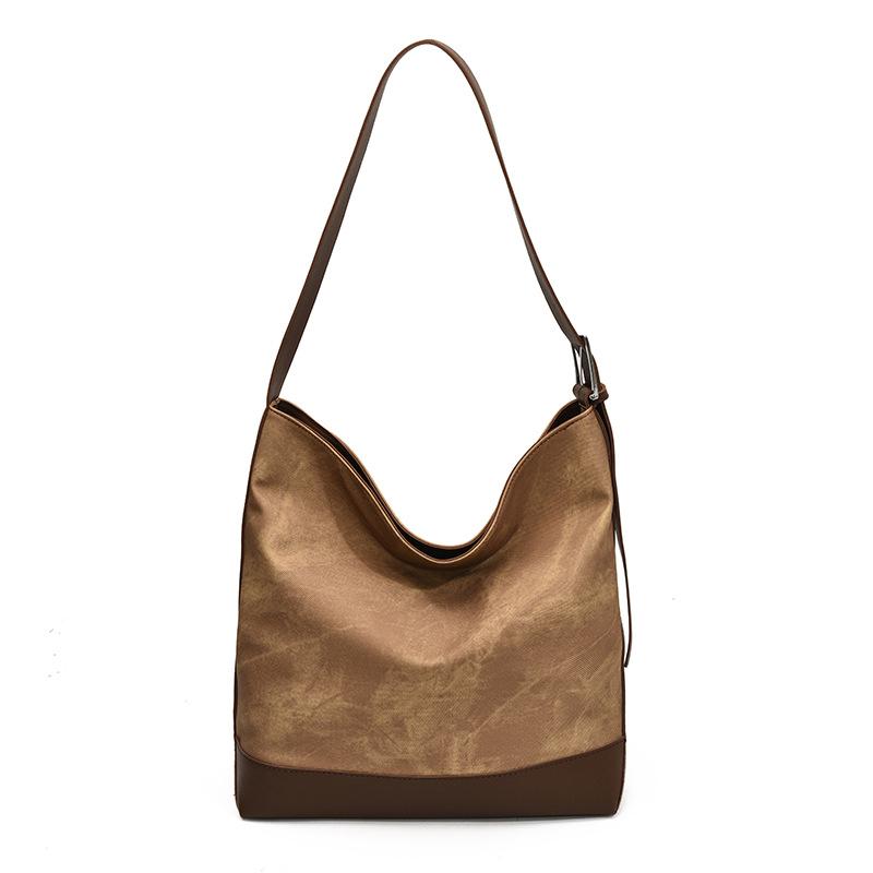 Large Capacity Casual New 2025 Summer Simple PU Texture Retro New Fashion Single Shoulder Tote Bag Women's Bag