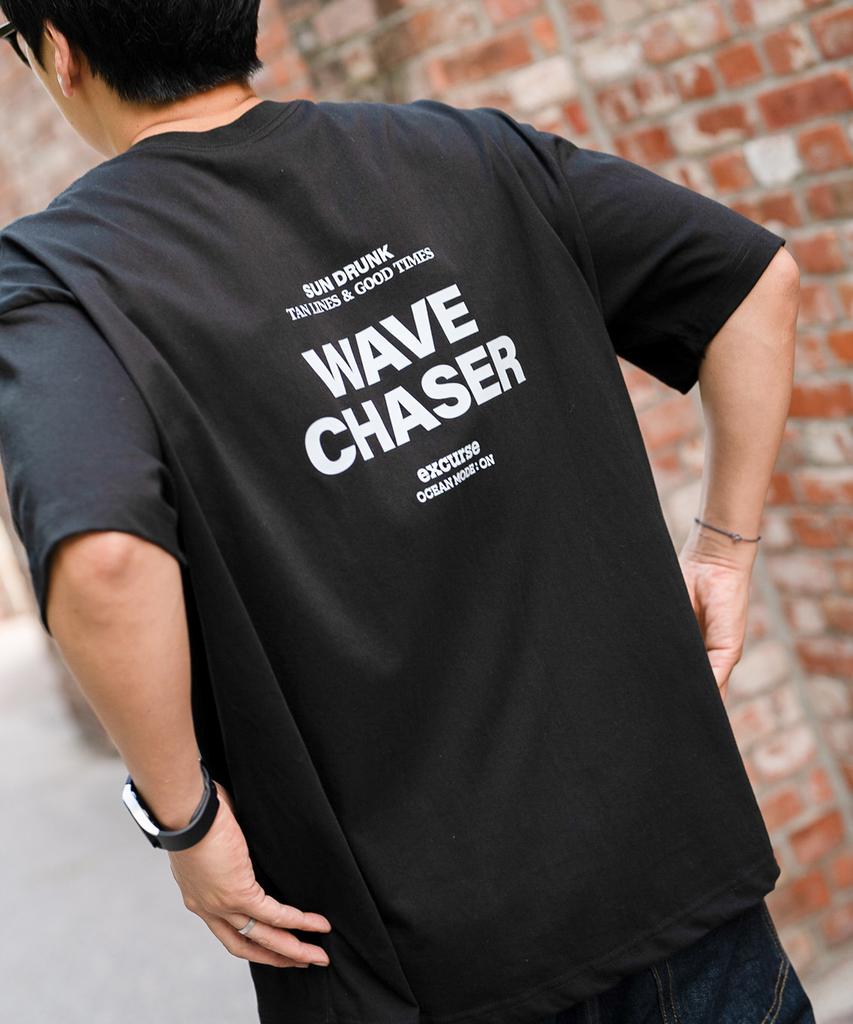 Igseukeoseu Wave Chaser Oversized Half T-Shirt Black