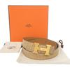 Used AUTHENTIC HERMES Constance H-Bucklebelt Beige alligator