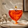 Glass Carafe for Fruit Wine Heart Shaped Bottle with Airtight Stopper, Elegant Crystal Texture Liquor Serving Container Decanter,