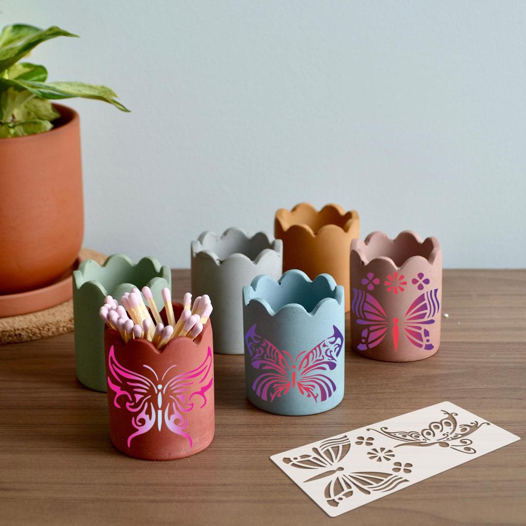 8 Sheets/set, Children's Drawing Templates, Butterfly Templates, DIY Hand Drawing Assistance, Wall Wooden Surface Painting Tools, Furniture Decoration