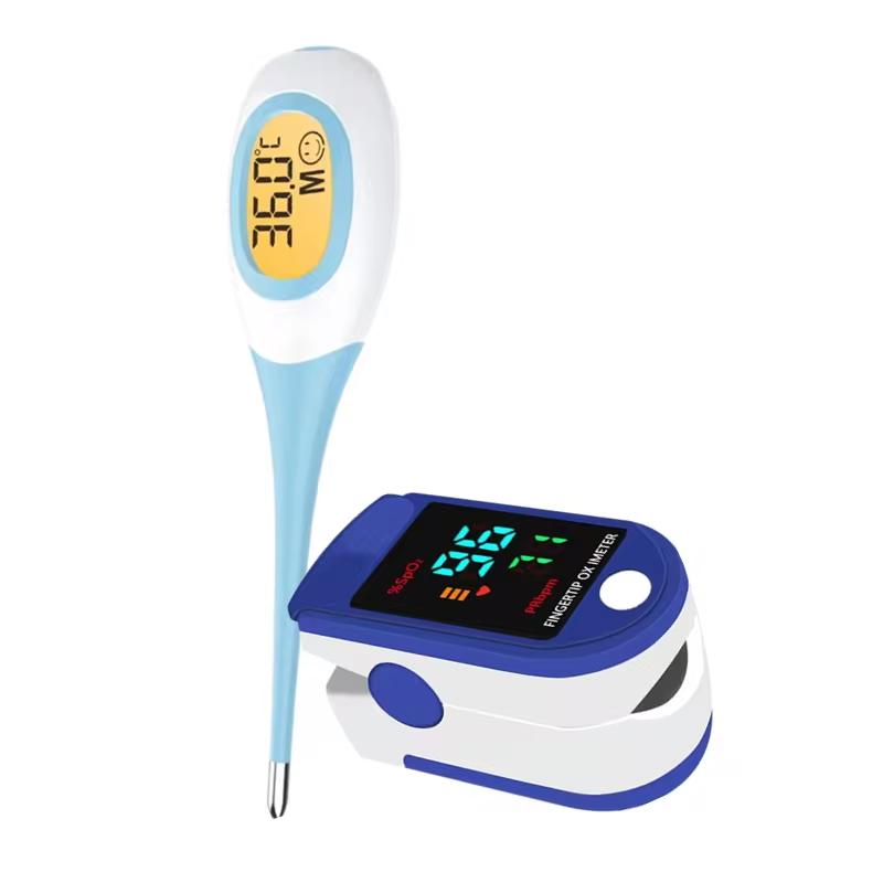 Medical Digital Fever Thermometer (Oral/Armpit/Rectal/Infrared Basal Body) + Finger Pulse Oximeter - Household for Baby & Adult