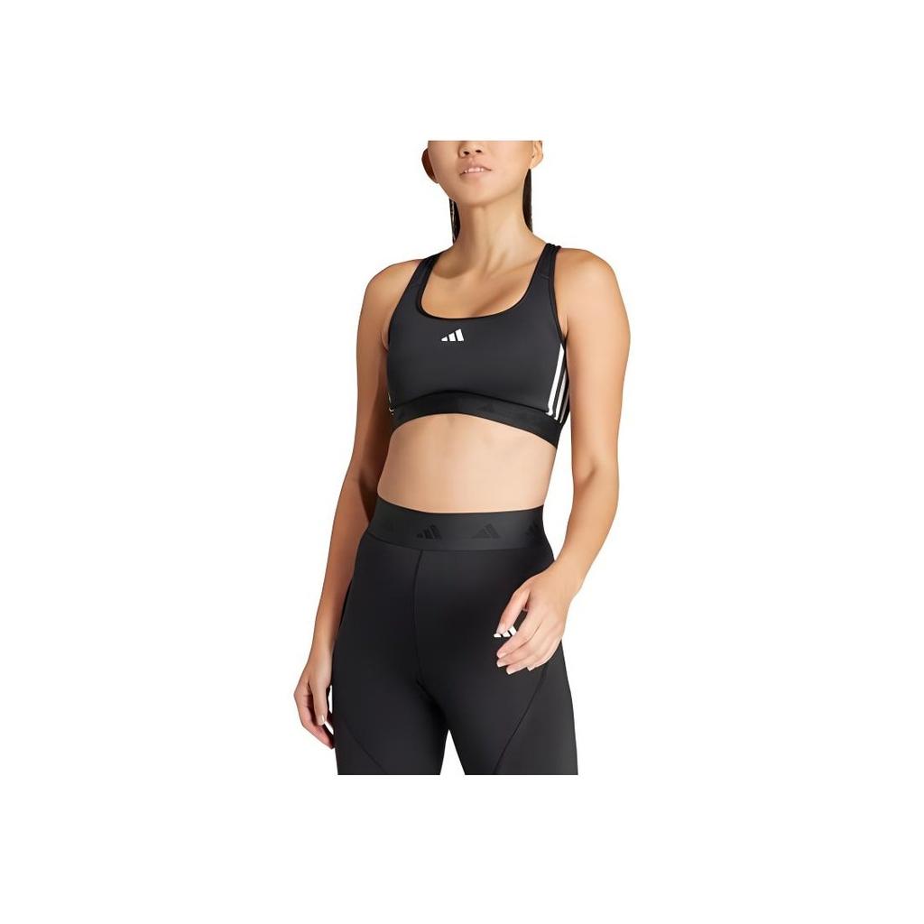 adidas Powerreact Training Hyperglam Logo Stripe Pattern Outdoor Casual Sports Underwear Women Underwear Black IS4503