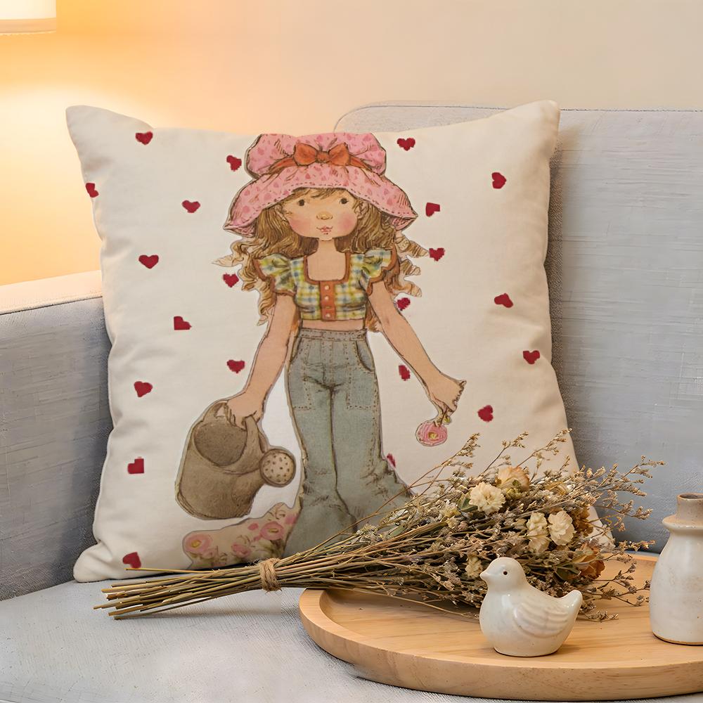 Kissenhülle Leinen Hautfreundlich Weich Dekorative Hülle für Sofa Heimdeko Süße Anime Ssarah Kay Kissenbezug