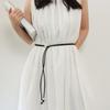 Fashion Round Leather Rope Thin Belt Waist Chain Women Decorative Knotted Waist Rope Decorative Skirt Coat Sweater Strap