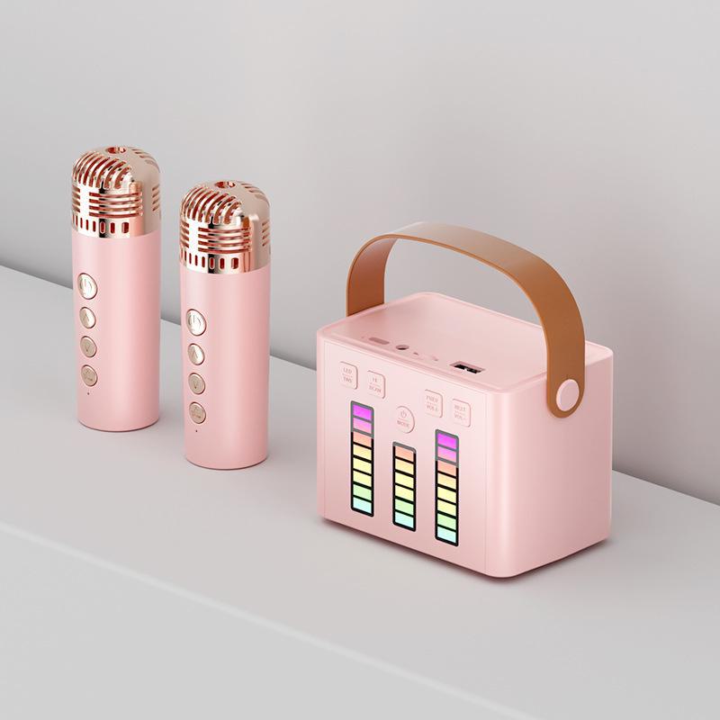 Q7 Ασύρματο Bluetooth Ηχείο & Μικρόφωνο με Φώτα - Φορητό Υπαίθριο Ηχείο Καραόκε