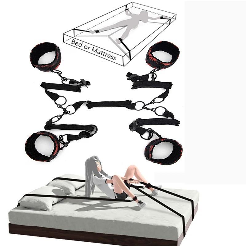 Sex Toy Under Bed Bondage Gear Restraint Set Handcuffs Ankle Cuffs Straps Adult Games Sex Products Erotic Toys For Couples