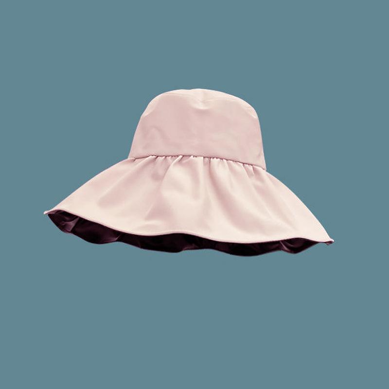 Spring and summer large brim vinyl sun hat UPF + UV protection Velcro adjustable hat circumference sun protection hat