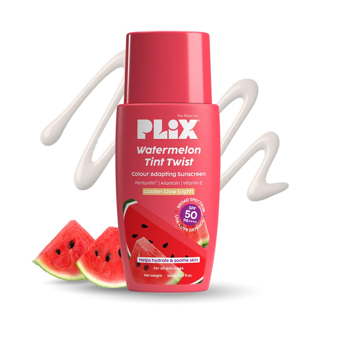 

PLIX - THE PLANT FIX Watermelon Tint Twist Color-Adapting Sunscreen | For light coverage & instant glow | SPF 50 PA++++ | Pentavitin®, Suncat DE™