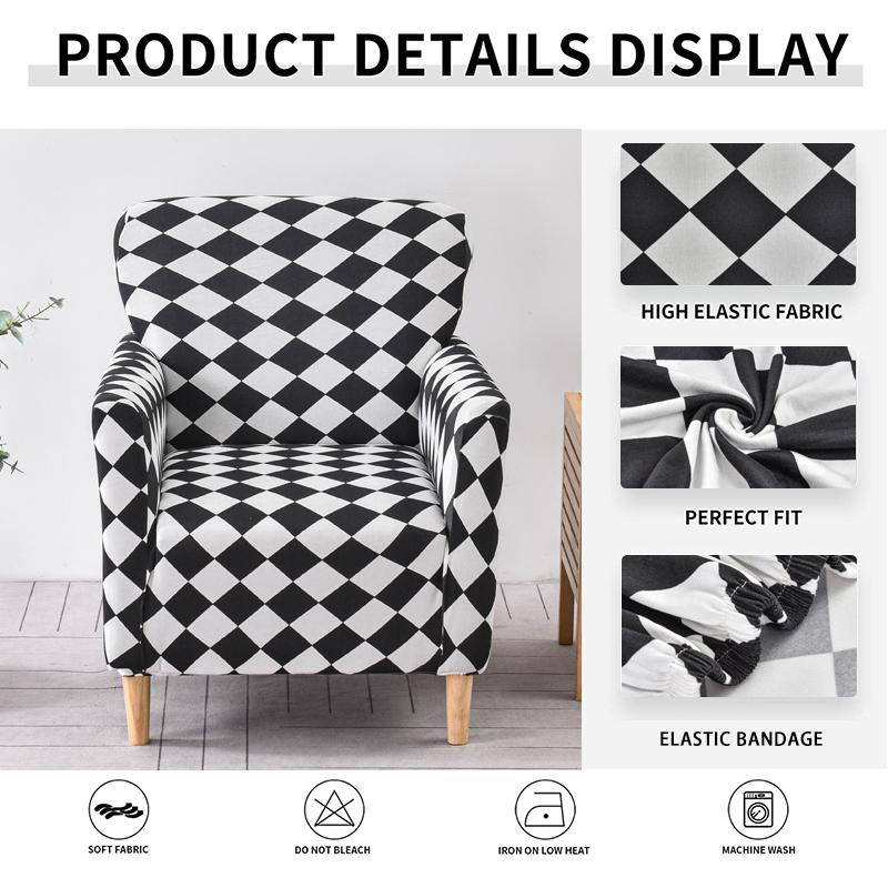 Single Armchair Slipcover Stretch Sofa Covers for Living Room Chair Cover with Anti Slip Foam Sticks Bar Counter Hotel Tub Club