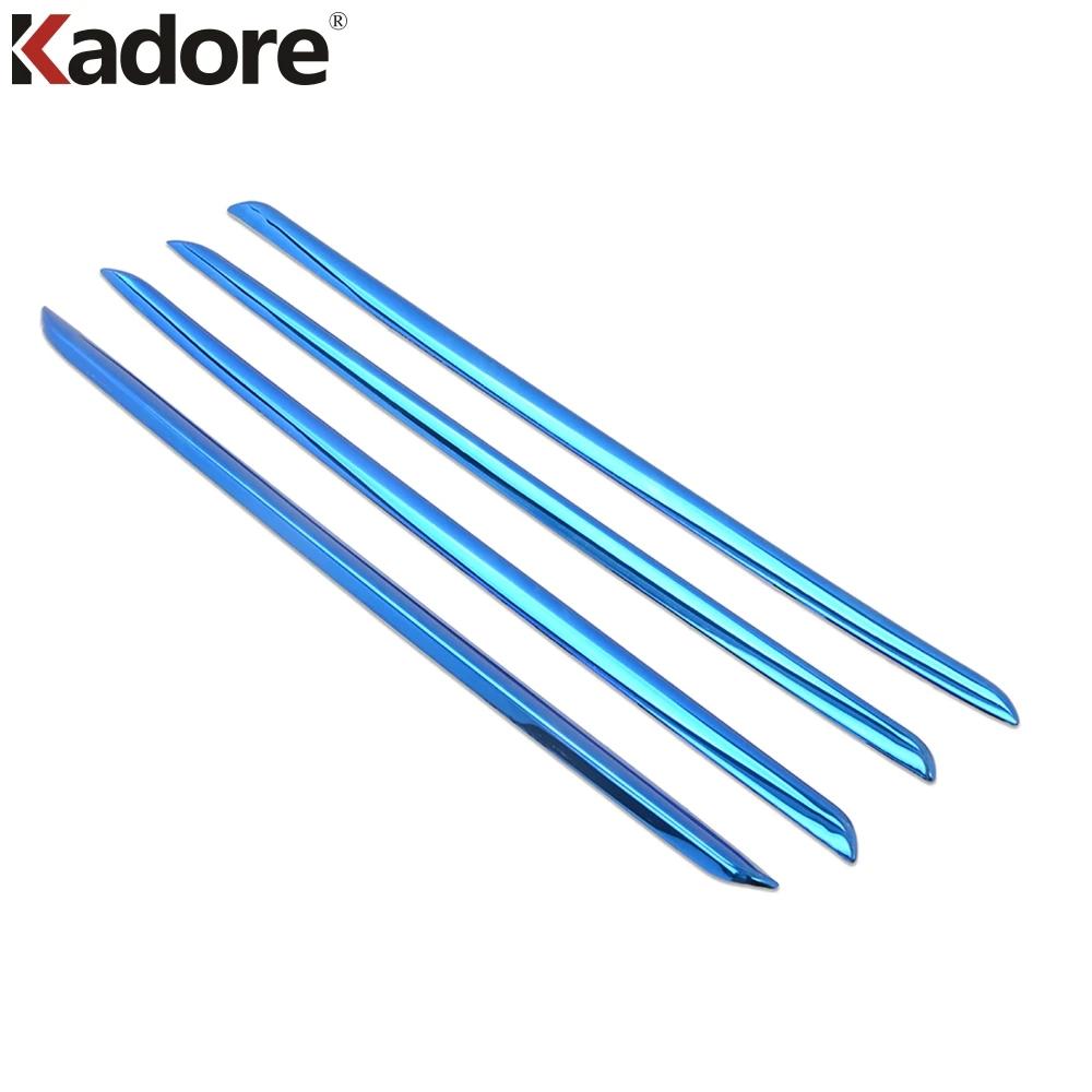 For Kia Rio 4 X-line 2018 Stainless Steel Car ide Inner Door Panel Cover Trim Molding Garnish Strip Interior Accessories