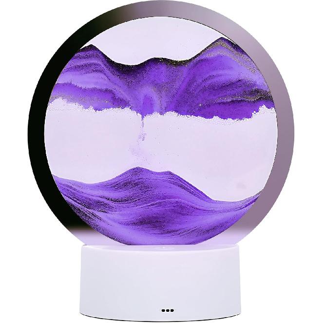 Dnil Moving Sand Art Lamp, 3D Moving Sand Art, Children's Desktop Art Toys, Quicksand Bedside Lamp, Creative Glass Sand Painting Colorful Night