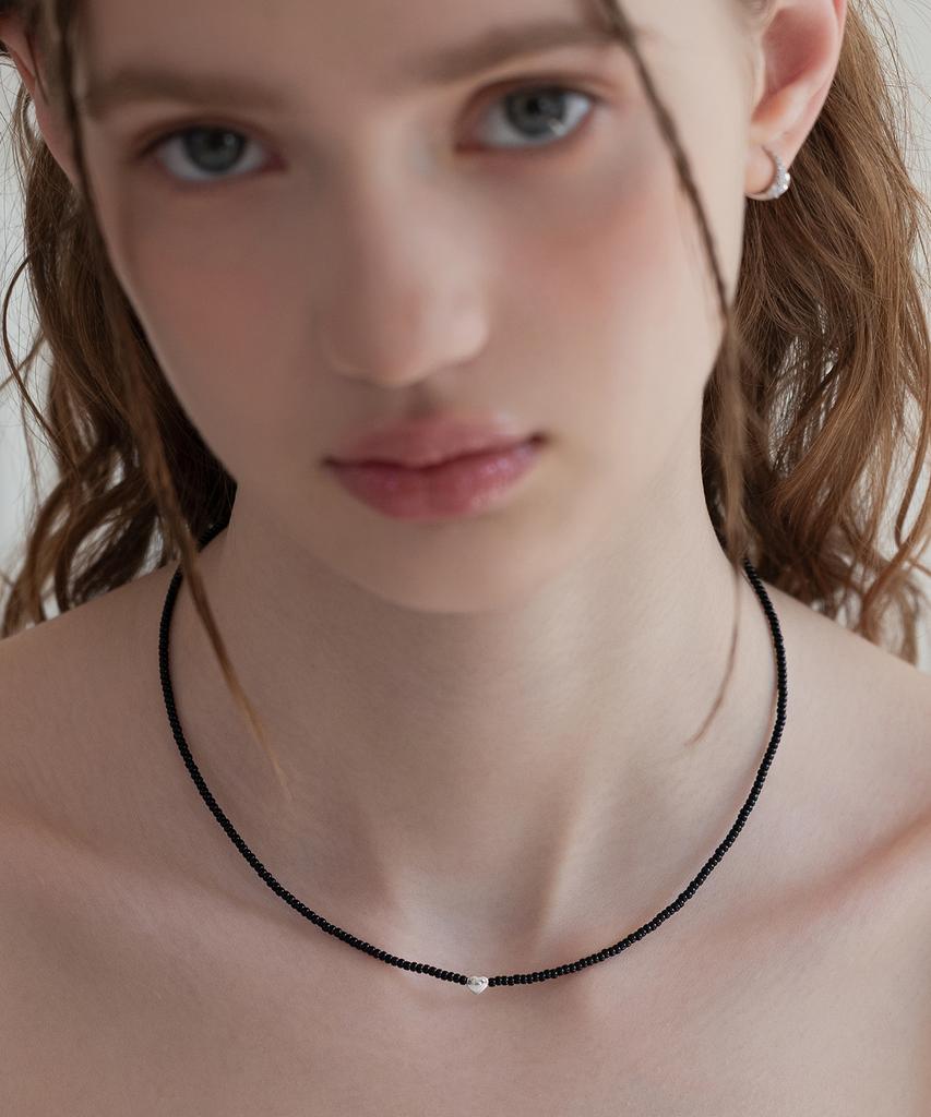 Tatiana (Silver 925) Dainty Heart Bead Necklace Nz2443