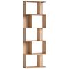 5 Tier Bookshelf S Shaped Storage Shelf With Shelves 60 X 24 X 184.5 Cm Natural Wood Effect