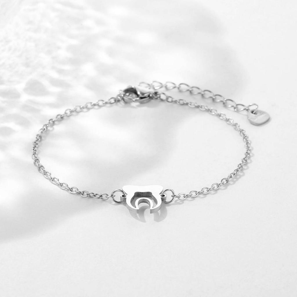 Dental Teeth Charm Bracelet for Women Men Stainless Steel Fashion Jewelry Dentist Gift