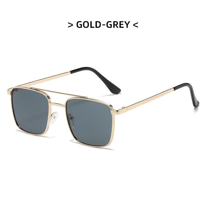 Fashion Metal Square Frame Women's Outdoor Sunglasses Classic Double Beam Glasses