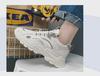 Men's White Chunky Sports Shoes - Autumn 2024 Casual Running Sneakers for Junior High Students