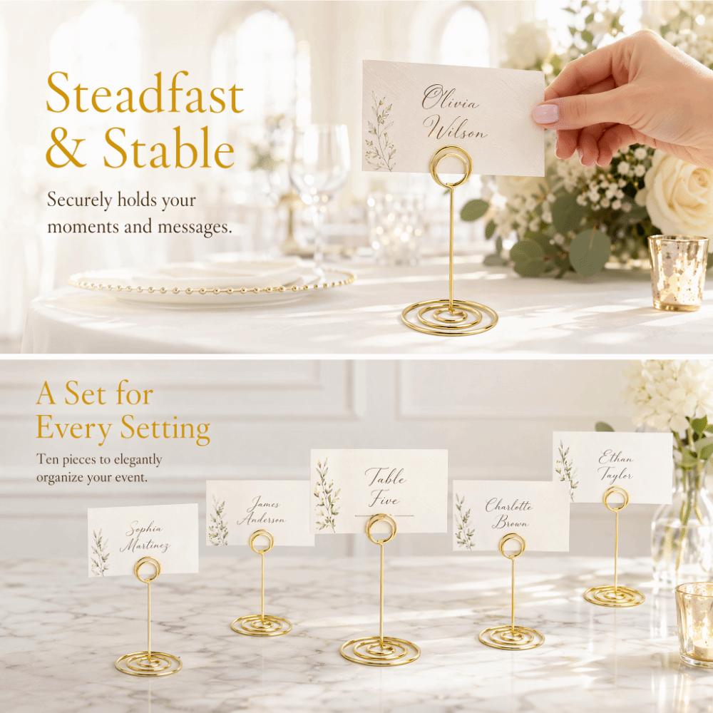 10pcs Golden Peacock Metal Table Number Clip Family Table Photo Fixing Decor