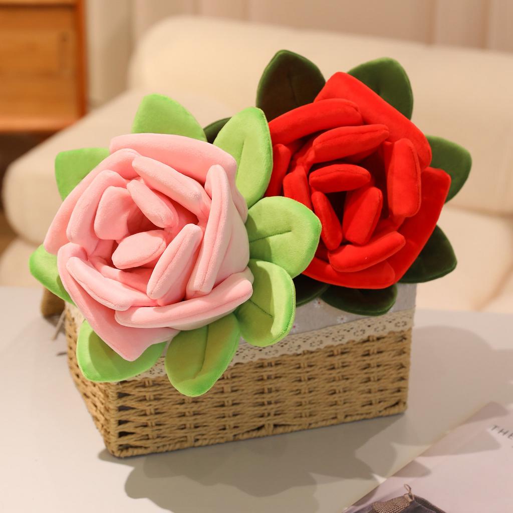 40110Cm Simulation Rose Flower Plush Doll Pillow Pink Red Strip Flower Plush Toy Home Decor Valentine'S Day Gift For Girlfriend