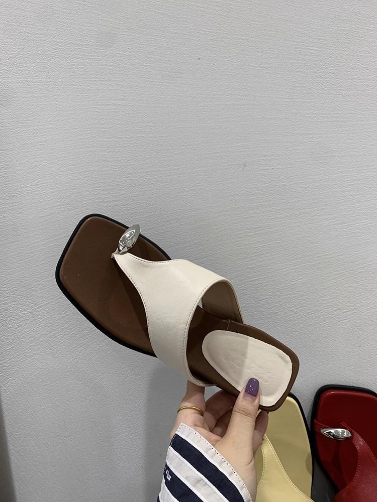 

Wedge heel cover toe cool slippers fairy shoes wear 2025 new summer red with skirt vacation sandals 35