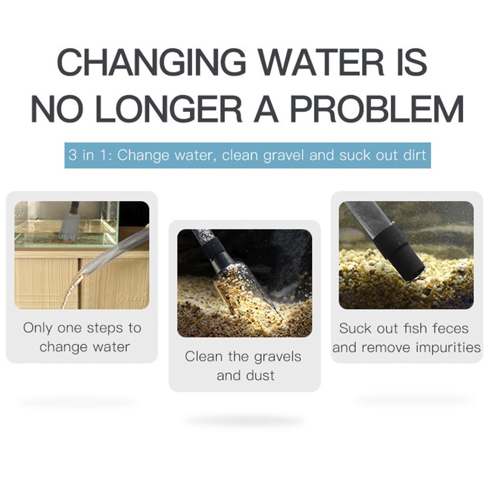 Electric Aquarium Gravel Cleaner Fish Tank Vacuum Gravel Cleaner Kit with Air-Pressing Button Siphon Vacuum Cleaner for Fish Tan