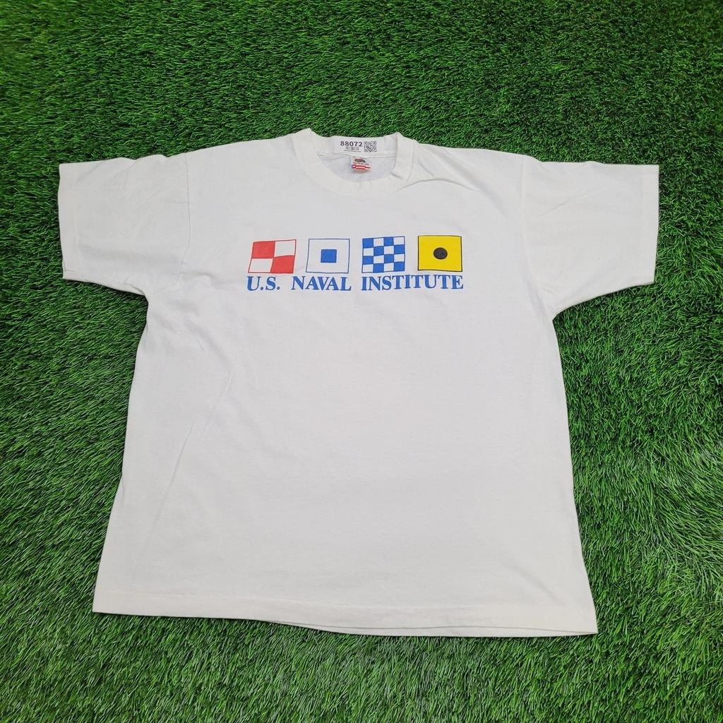 Vintage 90s US Naval Institute Shirt XL 23x26 USA Navy Military