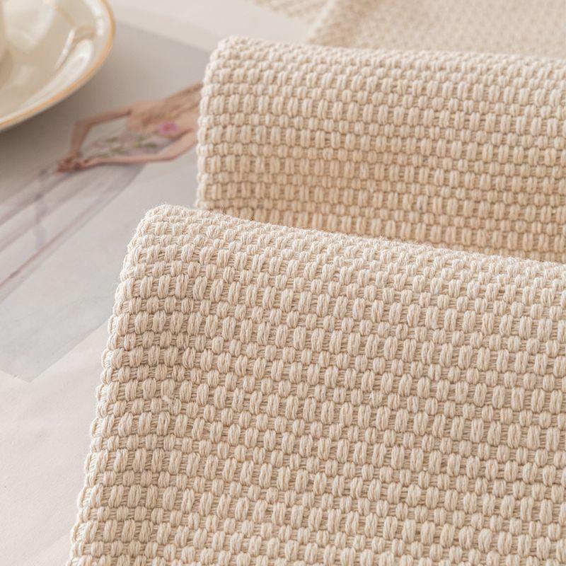Japanese Linen Woven Sofa Cushion Modern Cotton Linen Cover Non Slip Seat Cushion Universal Four Seasons