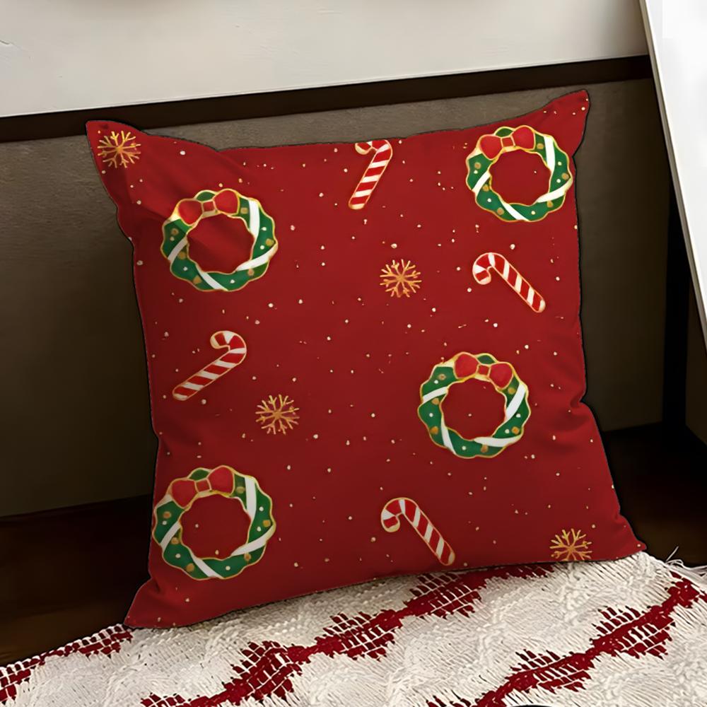 christmasS Cushion Cover Reversible Soft Durable Pillow Cover Home  Car MultiScene Use for Daily Comfort