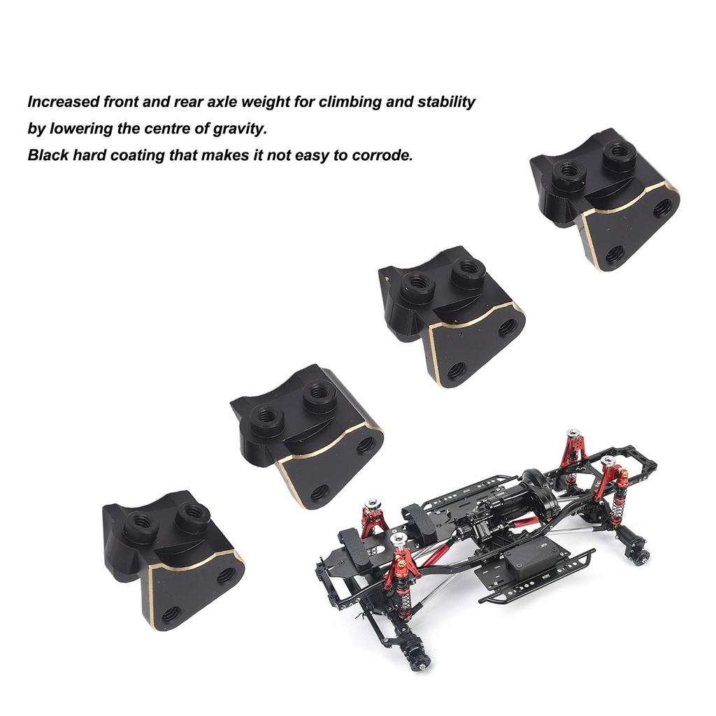 4pcs RC Crawler Link Mount Black Coating Increase Front Rear Axle Weights Brass Axle Link Rod Mount for SCX10 II AR44